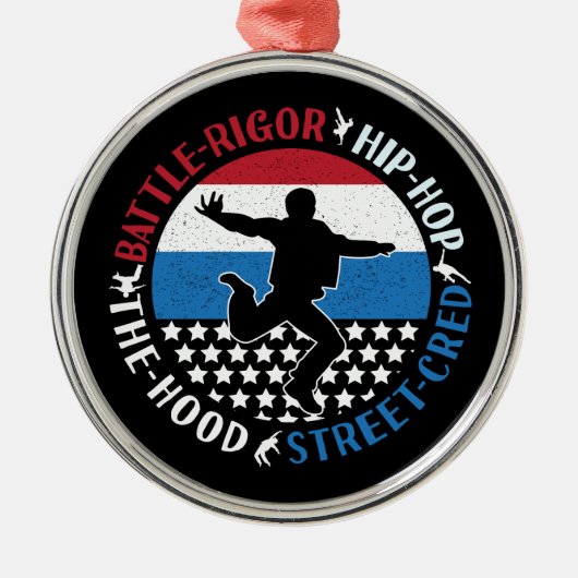 Break Dance Breakdancing Hip-Hop Jongen Metalen Ornament (Voorkant)