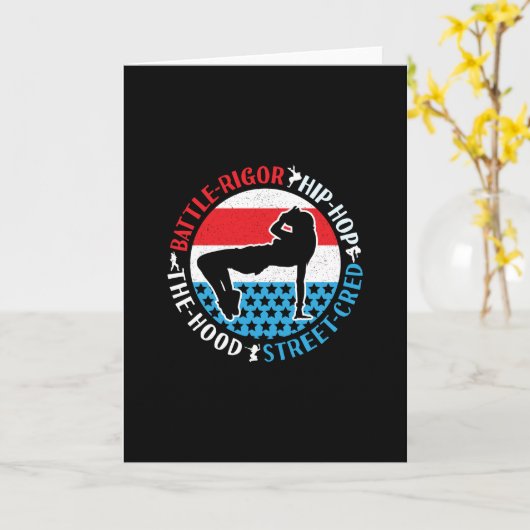 Break Dance Breakdansen Hip-Hop Dancer Girl Kaart (Gele Bloem)