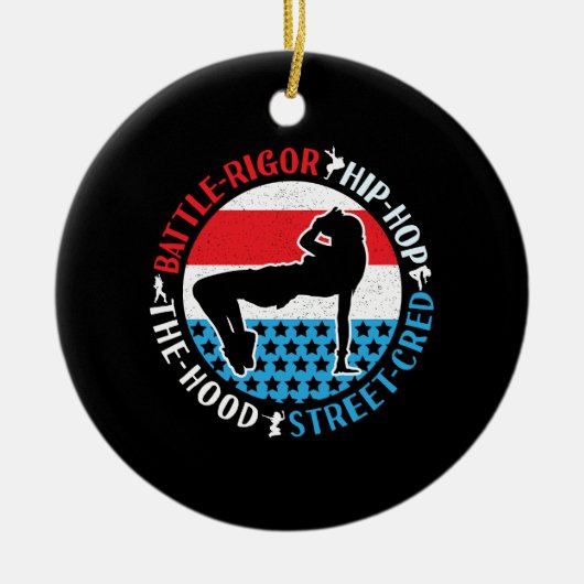 Break Dance Breakdansen Hip-Hop Dancer Girl Keramisch Ornament (Voorkant)