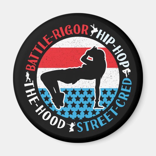 Break Dance Breakdansen Hip-Hop Dancer Girl Magneet (Voorkant)