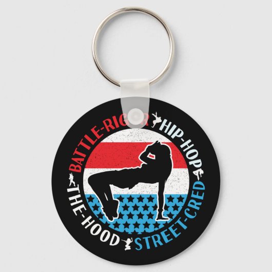 Break Dance Breakdansen Hip-Hop Dancer Girl Sleutelhanger (Voorkant)