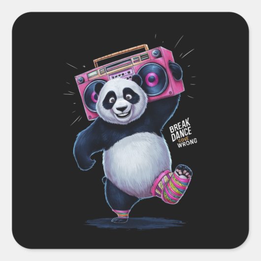 'BREAK DANCE' en 'GONE FOUT Vierkante Sticker (Voorkant)