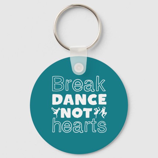 Break Dance Heart Funny Breakdansdanseres Sleutelhanger (Voorkant)
