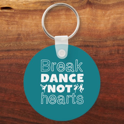 Break Dance Heart Funny Breakdansdanseres Sleutelhanger (Voorkant)