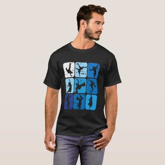 Break dance poses Hip Hop Retro  T-shirt (Voorkant volledig)