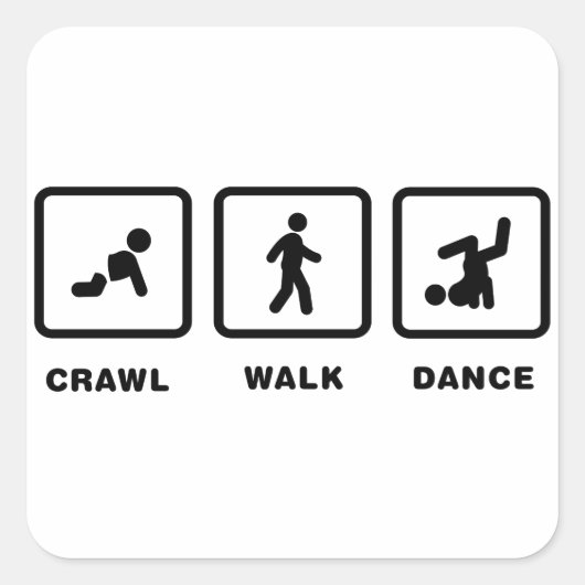 Break Dance Vierkante Sticker (Voorkant)