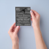 Break Dancer Silhouette, Dance Lesson Adverteren Flyer (Hand)