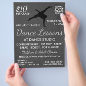 Break Dancer Silhouette, Dance Lesson Adverteren Flyer (Hand)