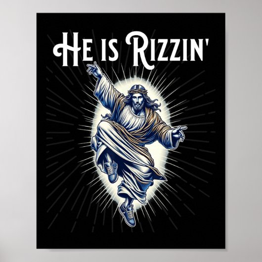 Break Dancing Breaking Hij is Rizzin Jesus Dancing Poster (Voorkant)