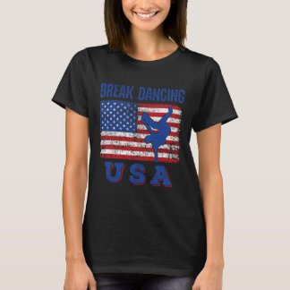 Break Dancing USA Amerikaanse vlag Breaking Boy Hi T-shirt