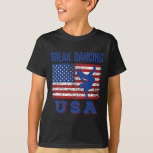 Break Dancing USA Amerikaanse vlag Breaking Boy Hi T-shirt