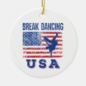 Break Dancing USA Keramisch Ornament (Voorkant)