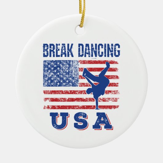 Break Dancing USA Keramisch Ornament (Voorkant)