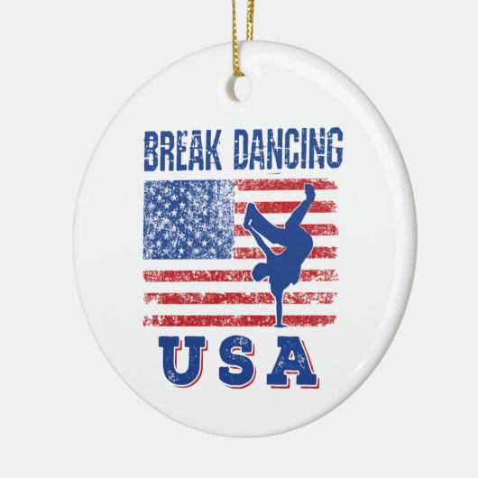 Break Dancing USA Keramisch Ornament (Links)