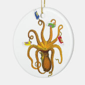 Break danst Octopus, Squid Art, 80s Retro, man Keramisch Ornament (Links)