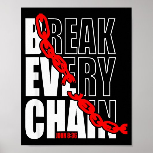 Break Every Chain _ John 8_36 _ Bible Motivational Poster (Voorkant)