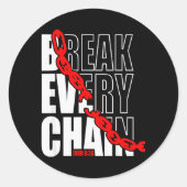 Break Every Chain _ John 8_36 _ Bible Motivational Ronde Sticker (Voorkant)