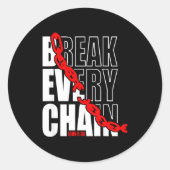 Break Every Chain _ John 8_36 _ Bible Motivational Ronde Sticker (Voorkant)