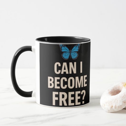 Break Free – Motivatie vlinder Mok (Met donut)