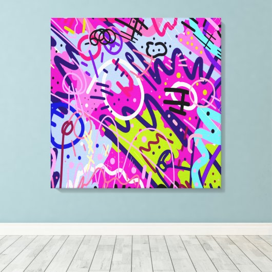 Break Out Star: Abstracte kunst Canvas Afdruk (Insitu (Houten vloer))