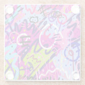 Break Out Star: Abstracte kunst Glazen Onderzetter (Achterkant)