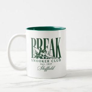 Break Snooker Club Sheffield Opgericht 1927 Tweekleurige Koffiemok
