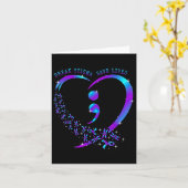 Break Stigma Save Lives Heart Semicolon Zelfmoord Kaart (Gele Bloem)
