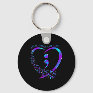 Break Stigma Save Lives Heart Semicolon Zelfmoord Sleutelhanger