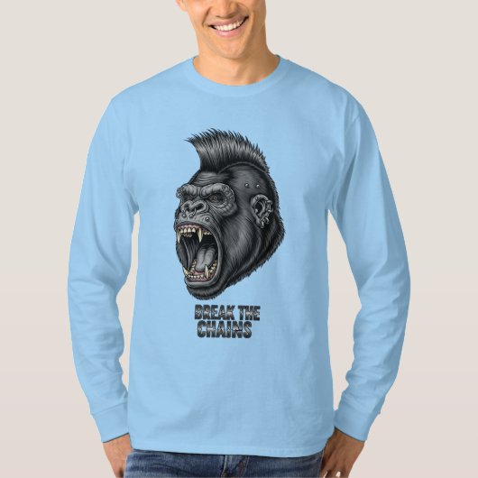 Break the Chains – Punk Gorilla Graphic T-S T-shirt (Voorkant)
