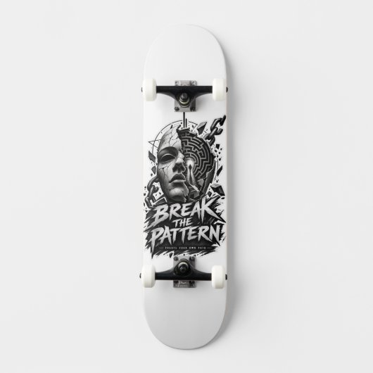 Break The Pattern Edgy Grafische Skateboard Deck | (Voorkant)