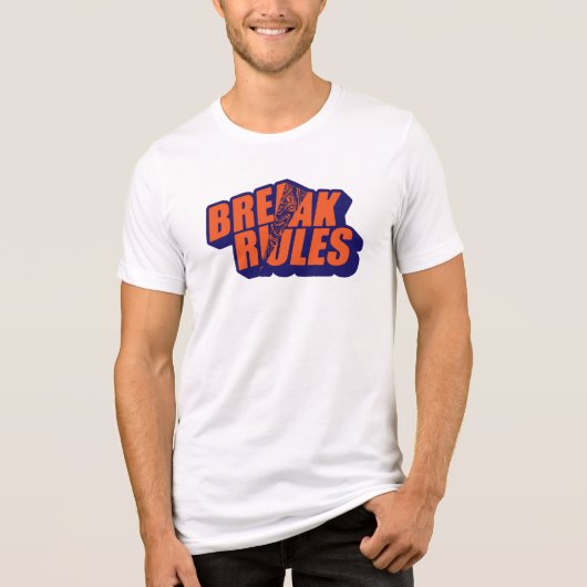 "Break The Rules" Bold Orange Typography Tri-Blend Shirt (Voorkant)