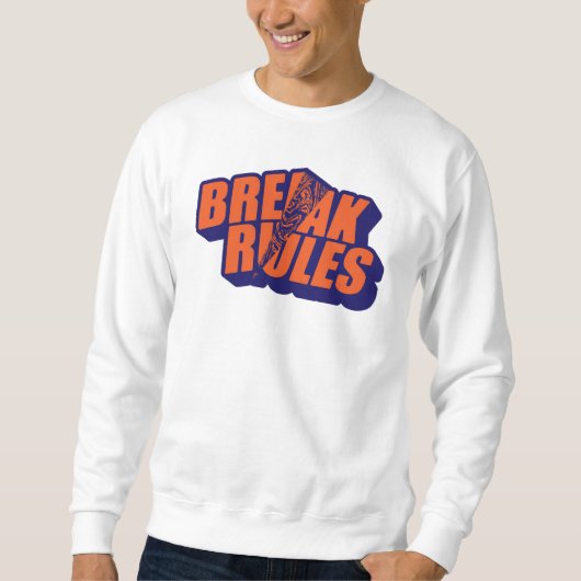 "Break The Rules" Bold Orange Typography Trui (Voorkant)
