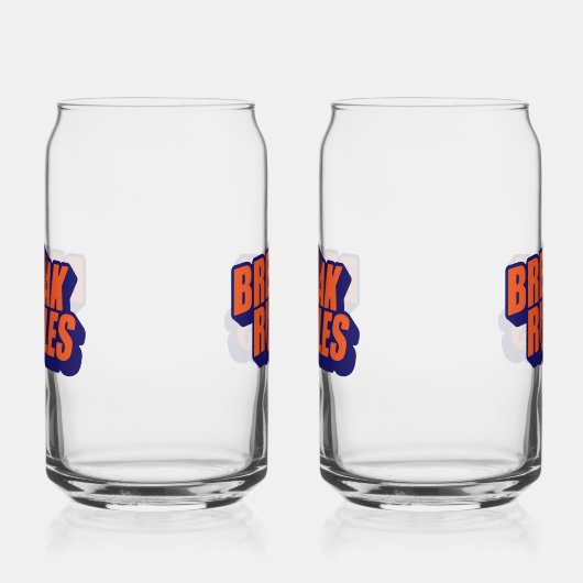 "Break The Rules" Edgy Rebel Quote Blikvorm Glas (Links)