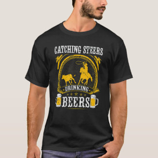 Breakaway Touwtrekken Vangende Stieren Drinken Bie T-shirt