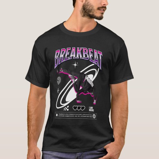 BREAKBEAT Breakdance stijl Wit T-shirt (Voorkant)