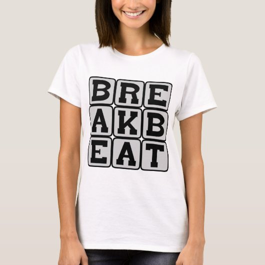Breakbeat, muziekstijl t-shirt (Voorkant)
