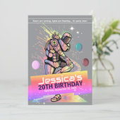 Breakdance Bot Uitnodiging voor verjaardagsfeestje (Staand voorkant)