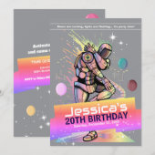 Breakdance Bot Uitnodiging voor verjaardagsfeestje (Voorkant / Achterkant)