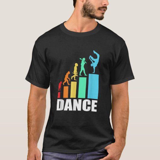 Breakdance-evolutie Retro Breakdancing T-shirt (Voorkant)