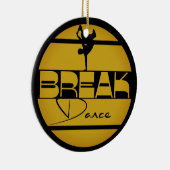 Breakdance geel zwart met danser keramisch ornament (Rechts)