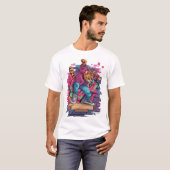 Breakdance Meow – Urban Graffiti Kat Dans T-shirt (Voorkant volledig)