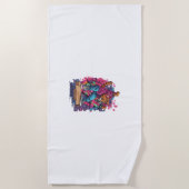 Breakdance Meow – Urban Graffiti Kattendans Strandlaken (Voorkant)