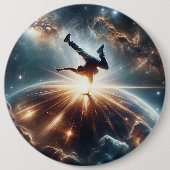 Breakdance ontmoet het universum ronde button 6,0 cm (Voorkant)