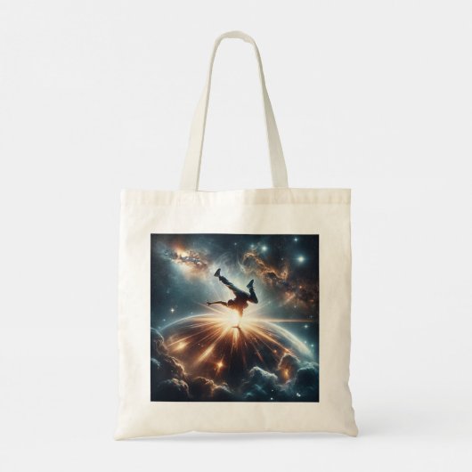 Breakdance ontmoet het universum tote bag (Achterkant)