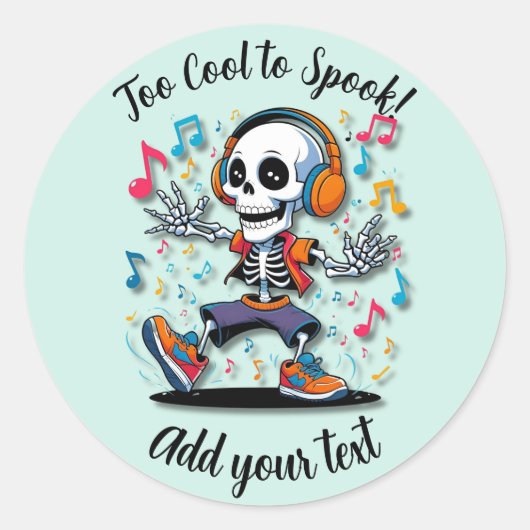 Breakdance Skeleton – Halloween Stickers (Voorkant)