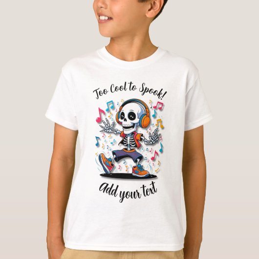 Breakdance Skeleton – Kids Halloween T-Shirt (Voorkant)