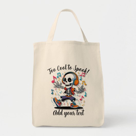 Breakdance Skeleton – Large Halloween Tote Bag (Voorkant)