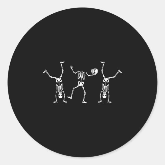 Breakdance Skeletons Funny Hip Hop Soky Dance Desi Ronde Sticker (Voorkant)