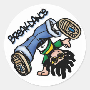 Breakdance-stickers Ronde Sticker