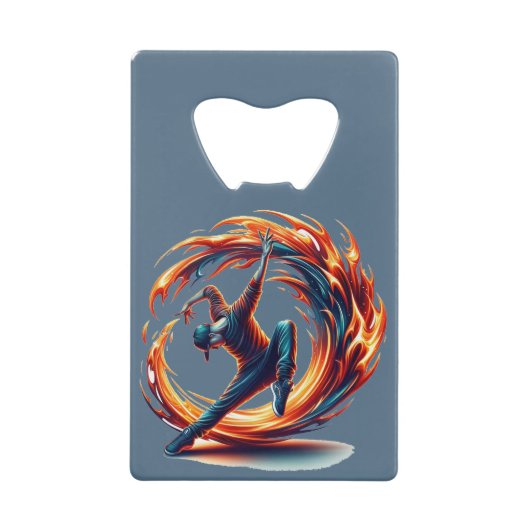 Breakdance straatbrand met stedelijke energie creditkaart flessenopener (Voorkant)